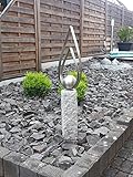 Edelstahl Granitsteinsäule Palisade Kerze ca.100cm mit 120mm Kugel Garten Dek