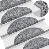 Cikonielf 15 Stück Stufenmatten Selbstklebend 56 x 20 cm Antirutschmatte waschbar für Stufen, g