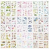 54 Blatt Scrapbooking Aufkleber in Verschiedene Muster Meer Tierform Deko Sticker Blumen Blätter Aufkleber für Scrapbook Kalender Notizbuch Tagebuch Fotoalbum DIY Dek