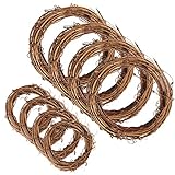 Sntieecr 8 Stück 2 Größen Weinreben Kränze Naturkranz DIY Kranz Deko für Weihnachten Türkranz Holz Dekoration Ornament Tor Wand Party Hochzeit (8, 12 cm)