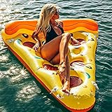 Pool Luftmatratze Pizzastück Wassermatratze für Kinder und Erwachsene Riesen Scheibe Pizza aufblasbares Pool Float, Poolspielzeuge für Kinder Fun Pool floaties, Swim-Party Spielzeug 168 x 138 x 33