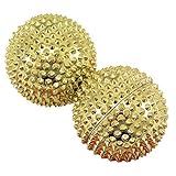 chi-enterprise 2 magnetische Akupressur-Massage-Kugeln in gold groß I Für wohltuende & entspannende Massagen oder als Skill-Ball zum Stressabbau I Massageball Ø 55 mm I Set 2 Stück