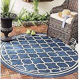 Safavieh Outdoorteppich CY6918 Gewebter Marineblau / Beige 160 X 160