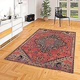 Pergamon Designer Teppich Vintage Zoe Orient Rot Pink in 5 Größ