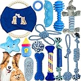 VIPNAJI Hundespielzeug Set,Hundeseile,Hunde Spielzeug, interaktives Pet Rope Spielzeug, Hergestellt aus Natürlicher Baumwolle ungiftig und geruchlos, geeignet für Kleine/Mittlere/GroßE Hunde (15 PCS)