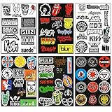 makstore 80 Stücke Rock Band Heavy Metal Punk Sticker Rock Roll Vintage Aufkleber für Auto Laptop Handy Motorrad Fahrrad Graffiti Skateboard, wasserdicht, 6 Blätter A4