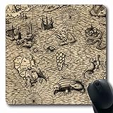 Jamron Mousepad OblongAntique Travel Altes Dokument Karte Buntes Alter Historisches Nord Tattoo Nord 1572 Vintage Natur Rutschfeste Gummimaus Pad B眉ro Computer Laptop Spiele Mat.-N