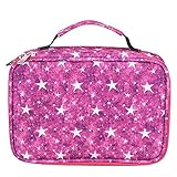 Stiftebox, Große Kapazität Reißverschluss Mehrschichtige Farbstift Federmäppchen, Sdudents für Künstlerbedarf Profis Ästhetischer Schulbedarf((Roter fünfzackiger Stern), 72 Stöcke)