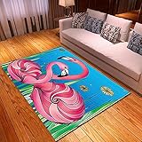 xiangpiaopiao Teppich Teppich Schöner Ozean Flamingo 3D Gedruckte Wohnkultur Rutschfester Weicher Teppich (04457Dt) 120X170C