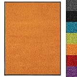 Schmutzfangmatte Use&Wash - Türmatte Sauberlaufmatte Fußabtreter - Fussmatte Teppich - für Flur Eingang Eingangsbereich - rutschfest & waschbar - in vielen Farben (40 x 60 cm, Orange 107)