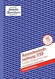 AVERY Zweckform 1758 Kassenbestandsrechnung (A5, selbstdurchschreibend, von Rechtsexperten geprüft, für Deutschland u. Österreich zur ordnungsgemäßen, kostengünstigen Buchführung, 2x40Blatt) weiß/gelb