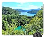 Mauspad See Paradies Kroatien Plitvice-Wasser-Landschaft Gaming Mauspad Verschleißfest Mausmatte Mit Motiv Mousepads Matte Für Office Cadeau Büro 25X30C