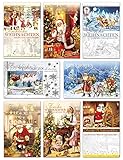 50 Weihnachtskarten Nostalgie Grußkarten Weihnachten Klappkarten mit Umschlägen 220-3206