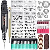 Uolor 108 Pcs Gravierwerkzeugsatz, Multifunktionaler Gravurstift DIY Drehwerkzeug für Schmuck Glas Holz Metall mit Anreißer, 82 Zubehör und 24 Schab