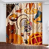 YTSDBB Blickdicht Gardinen für Schlafzimmer Karotte Tier Kaninchen B 234 x H 230 cm Thermovorhang Schlafzimmer Lichtundurchlässig Stoff Lärmschutzvorhang für Junge Mädchen Wohnzimmer Teenag