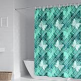 Beydodo Badezimmer Vorhang 180x200 Waschbar, Anti Schimmel Duschvorhang Wasserdicht Schmetterlinge M