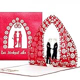 Hochzeitskarte 'Gay Wedding' - edle 3D Karte Schwule Hochzeit – Glückwunschkarte & kleines Geschenk zur gleichgeschlechtliche schwulen Trauung von Mr. & M