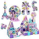 Mini Magnetische Bausteine 146Pcs Schloss Magnetic Bauklötze Baukasten Geschenk Kinder | 3D Macaron Lernen & Entwicklung Bausteine Mini Spielzeug | Perfekt für Zuhause, Schulen, Kindertag