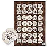 Logbuch-Verlag 70 mini Küchenaufkleber Küchensticker vintage Nostalgie Küche Deko Etikett Verzierung für selbst gemachte Kochbücher Aufkleber Gläser D