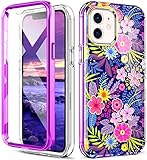 Hocase Schutzhülle für iPhone 12, iPhone 12 Pro (mit Displayschutzfolie), stoßfest, schlank, leicht, weich, TPU, Rundumschutz für iPhone 12/12 Pro (6,1 Zoll Display) 2020 – bunte B