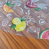 Transparente Folie Tischdecke Tischfolie Schutzfolie mit Muster Tropicas Obst Melone Rund 90 cm abwaschb