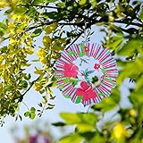 Windspiel Metall Spirale, 3D Wind Spinner Metall, Windspiele Edelstahl für Draußen Hängend, Windspinner mit Windspiel Haekeln für Fenster Zimmer Garten Haus Dekoration (Kolibri)