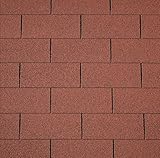 Dachschindeln RECHTECK 3 m² mit Glasvlieseinlage Bitumenschindeln Schindeln Dacheindeckung Gartenhaus Rechteckschindeln (Rot)