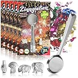 Robin Goods® 6x Zinngießen mit 4 Figuren und 1 Löffel, Silvestergießen das Partyspiel die gesunde Alternative zum Bleigießen, Nicht nur zu S