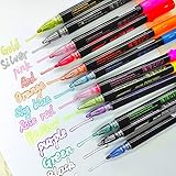 Outline Stifte Magische Stifte,Zeichenwerkzeuge Marker Doppellinien-Umriss-Stift-Set DIY-Handkontostift,Double Line Glitzerstifte Stifte für Malen Acrylstifte Marker Stifte (4ml-12 Farbe Marker)
