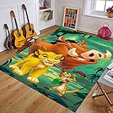 XuJinzisa Der König Der Löwen Simba Cartoon Teppich Baby Spielmatte Anti-Rutsch-Matte Cartoon Gedrucktes Muster Teppich Badezimmer Kinderteppich 120X120Cm N3092