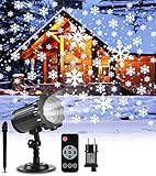 Projektor weihnachten außen GREEMPIRE LED Projektor Lampe Schneeflocke Schneefall Lichter mit Fernbedienung, Wasserdicht Projektionslampe Weihnachtsbeleuchtung für Kinder Baby Party innen und O