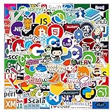 100Pcs Laptop Aufkleber für Entwickler Programmiersprache gehören Aufkleber IT-Logo, Linux, C ++, Python, Swift, für Geeks, Ingenieure, Hacker, Geeks, C