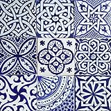 Casa Moro Orientalische Fliesen Mix 10x10 cm blau weiß 9er Packung handbemalte marokkanische Fliesen Patchwork | Kunsthandwerk aus Marokko | Wandfliesen für schöne Küche Dusche Badezimmer | HBF8400