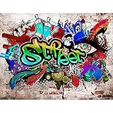 Runa Art Fototapete Graffiti Streetart Modern Vlies Wohnzimmer Schlafzimmer Flur - made in Germany - Bunt 9218010