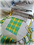 Cakunmik Kleines Webstuhl-Speedweve-Typ-Webart-Werkzeug, Hölzerne Bequeme Betrübungsmaschine Webstuhl Mini-Regenbogen-Webstuhl, DIY-Textilwerkzeuge,14 Hook