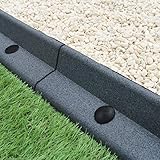 16 Stück Rasenkante Rasenkantensystem Pflasterkante Pflanzenbordüre Beeteinfassung Mähkante Rasenabgrenzung Gartengestaltung Einfassung Grau 1,2