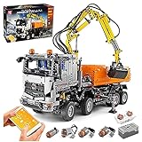 FYHCY Technik Pneumatischer LKW Modell, Mould King 19007, 2819 Teile groß MOC Klemmbausteine, mit Fernsteuerung und Motoren, Kompatibel mit Lego T