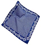 Nickituch mit Blumen-Muster I Bandana aus 100% Baumwolle mit Blumen-Bordüre I Halstuch 53 x 53 cm mit Blüten-Muster I Teichmann (Mittelblau)