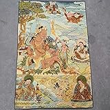 Seidenstickerei tibetischer Thangka mit Buddhismus Buddha Wandbehang für Wohnkultur Tapisserie M