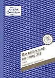 AVERY Zweckform 318 Kassenbestandsrechnung (A5, von Rechtsexperten geprüft, für Deutschland und Österreich zur ordnungsgemäßen, kostengünstigen Buchführung, 50 Blatt) weiß