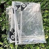 Transparente Plane,Abdeckplane Wasserdicht aus 400g/m² PVC Material,mit öSen,Strapazierfähige Vordächer Faltbar,Regenschutz für Gartenmöbel Pflanzen Gewächshaus Pet Hutch Dach (2.3x4m)