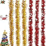 Lametta Girlande Weihnachten 6 Pcs Glänzende Girlande Mit Schneeflocken Weihnachtsbaum Dekoration Girlande Lametta Folien Girlande Für Weihnachten Hochzeit Geburtstag Party Dekorationen Gold R