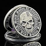 YPZMYGQ USA Challenge Münze Metall Totenkopf Grün Barett Buntes Department of State Free Adler Liberty In God We Trust US Mü