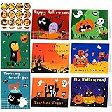 HOWAF 24PCS Halloween Greeting Cards with Halloween Stick