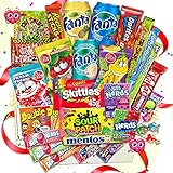 Amerikanische Süßigkeiten XXL Box 2,3 kg| 24+3 Teile gratis leckere USA Süssigkeiten Kennenlernbox - Candy Mix inkl. Getränke – Fanta – 7up Reeses, Hersheys, Pocky, Skittles Süßigkeiten aus aller W