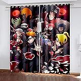 Vorhänge Blickdicht Gardine Wohnzimmer Reduzieren Lärm - Naruto - Vorhang mit Haken für Geeignet für Balkon Moderne Dekoration Curtains - 170X200CM