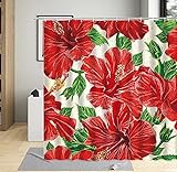 Anti-Schimmel Duschvorhang Natürliche Pflanzenlandschaft Polyester Durable Wasserdicht Duschvorhang mit 12 Haken Home Badezimmer Dekor 180x180