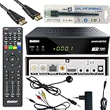 Edison Piccollino S2+T2/C Full HD Satelliten-Kabel-Receiver FTA HDTV DVB-S2/C/T2 (HDMI, AV, USB 2.0,Display,IR-Auge,CA,LAN) Deutsch vorpr.inkl.Wlanabel und HDMI Kab