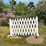 ZHEYANG Rankgitter Holz Absperrgitter Gartenzaun Zäune Erweiterbarer Zaun Elastischer Sichtschutz Zaun Holz Dekorativer Zaun für Haustiere für Patio Garden Home Dekorativer Zaun(Color:Blanco)