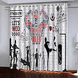 Gabapipa® Blickdichte Gardine Vorhänge, Fitnessstudio Tanzstudio 2 Stücke B75 x H166 cm Verdunkelungsvorhänge Isolierung, Dekorative und Undurchsichtig, Schutz der Privatsp